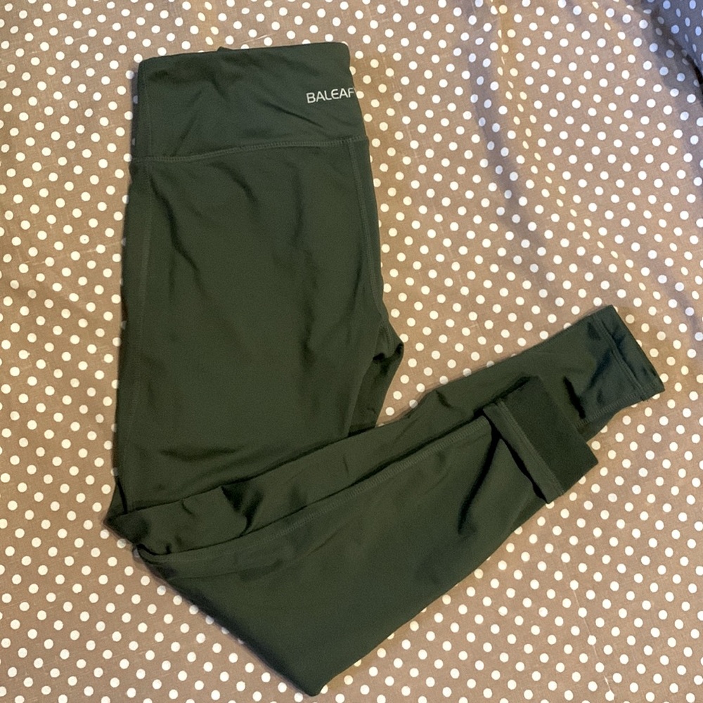 Baleaf green fleece lined leggings size S